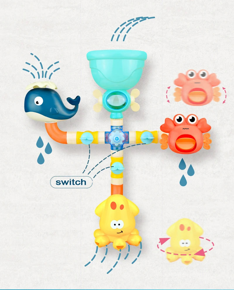 Giocattolo da bagno con rubinetto spray per bambini multivariante
