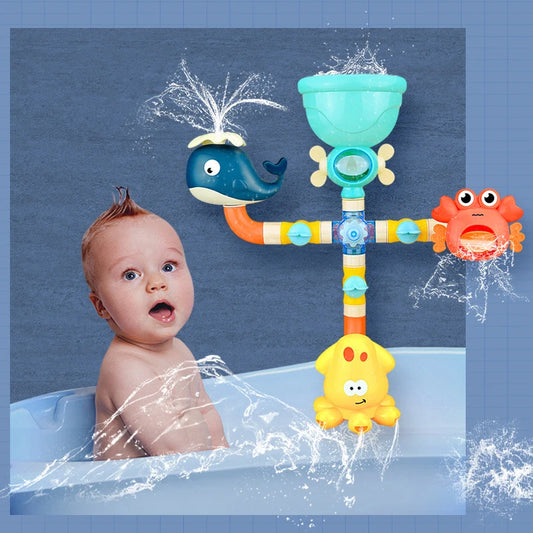 Juguete de baño con pulverizador para grifo para niños, multivariante