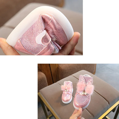 Zapatos luminosos transpirables con LED y purpurina para niños