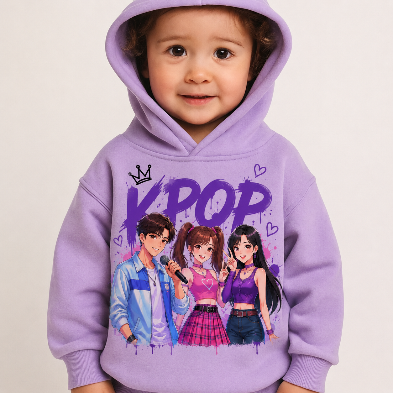 Felpa collezione musica KPop per età da 3 a 14 anni