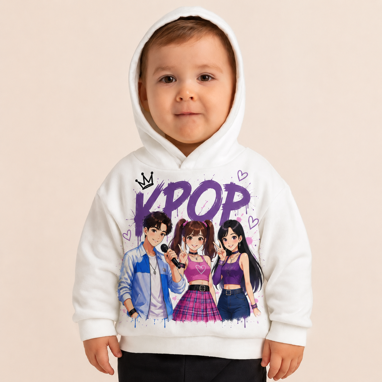 Felpa collezione musica KPop per età da 3 a 14 anni
