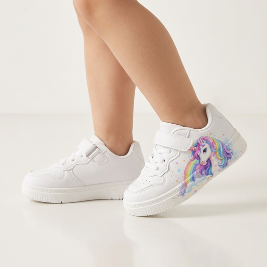 Kids Rainbow Cloud Unicorn Sneakers – Ages 2–12