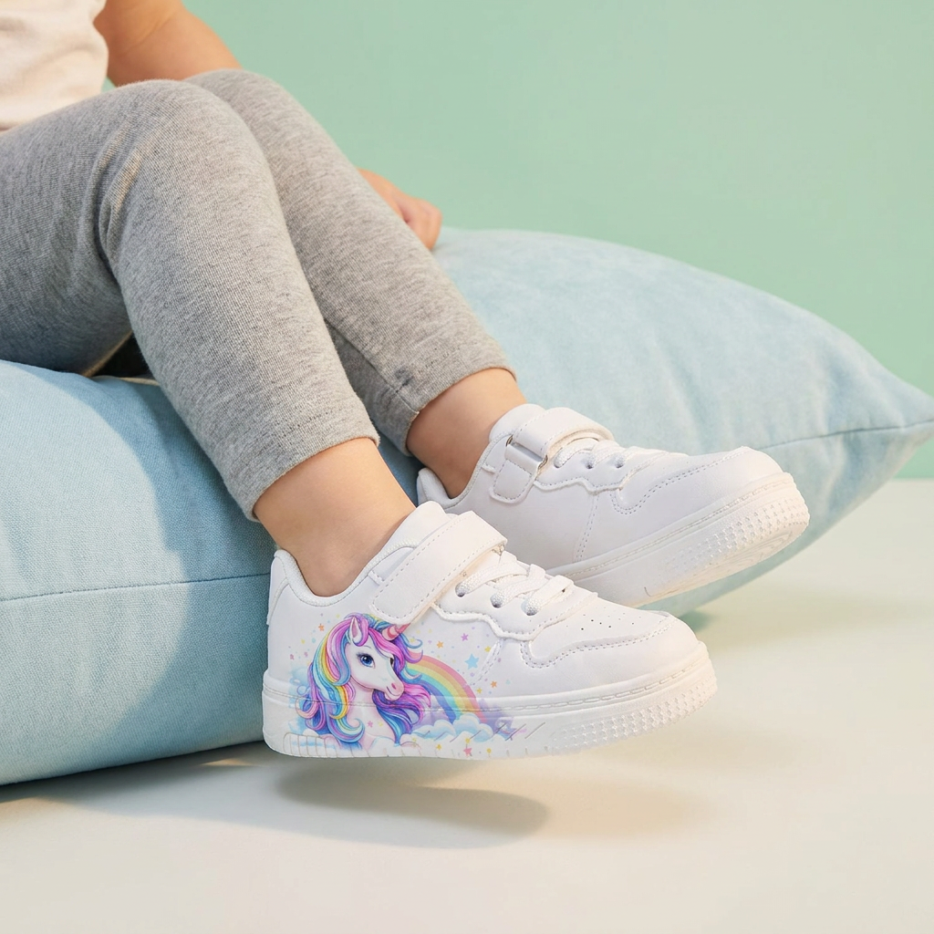 Kids Rainbow Cloud Unicorn Sneakers – Ages 2–12