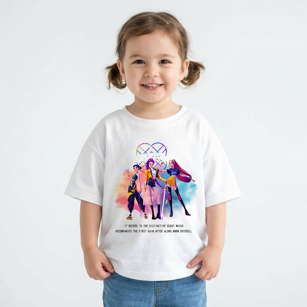 Trendy KPop Music Style T-Shirt for Kids (1–7 Years)