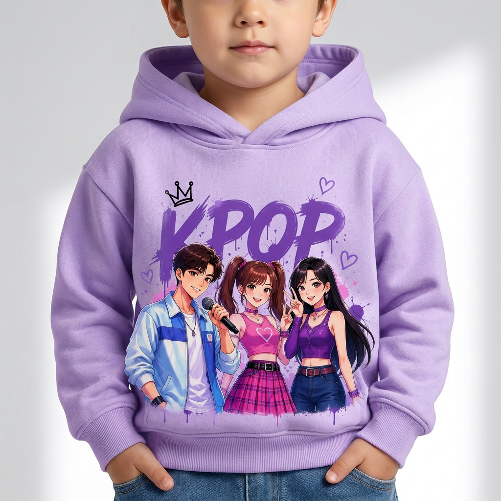 Felpa collezione musica KPop per età da 3 a 14 anni
