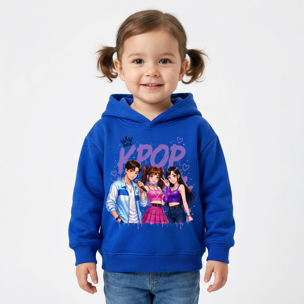 Felpa collezione musica KPop per età da 3 a 14 anni
