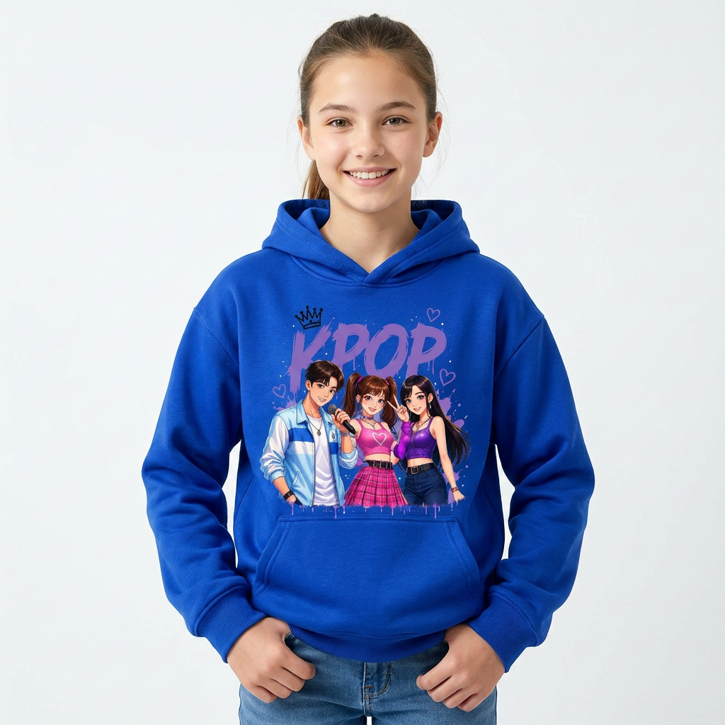 Felpa collezione musica KPop per età da 3 a 14 anni