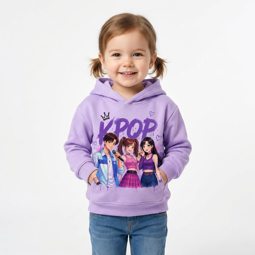 Felpa collezione musica KPop per età da 3 a 14 anni