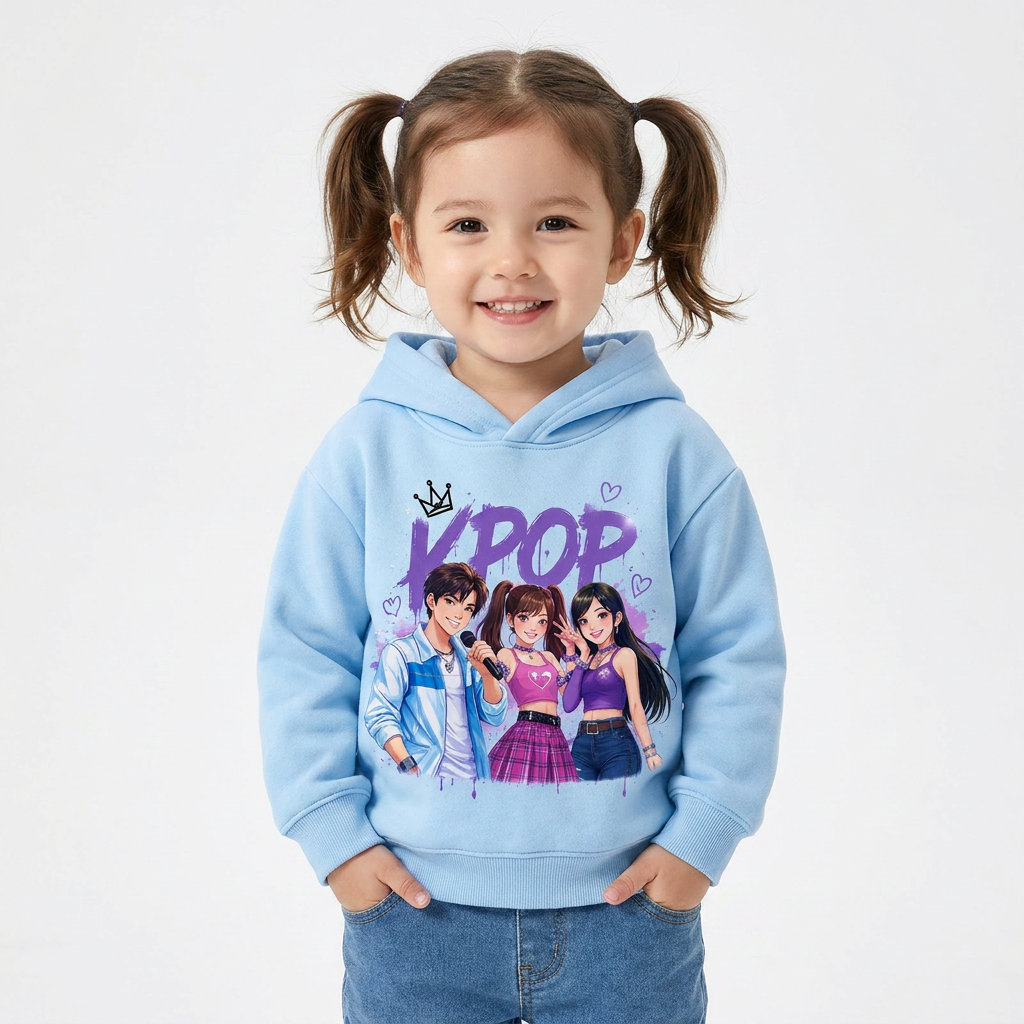 Felpa collezione musica KPop per età da 3 a 14 anni