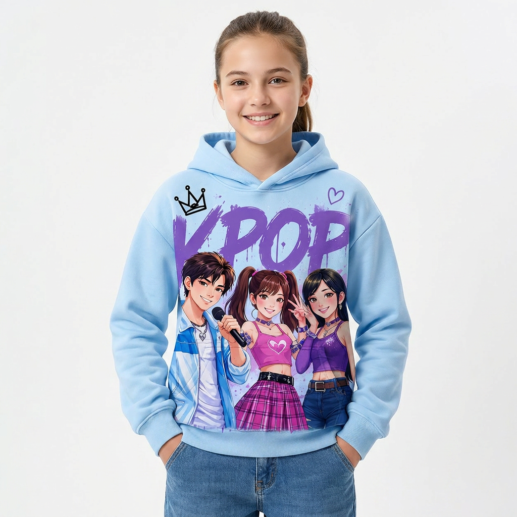 Felpa collezione musica KPop per età da 3 a 14 anni