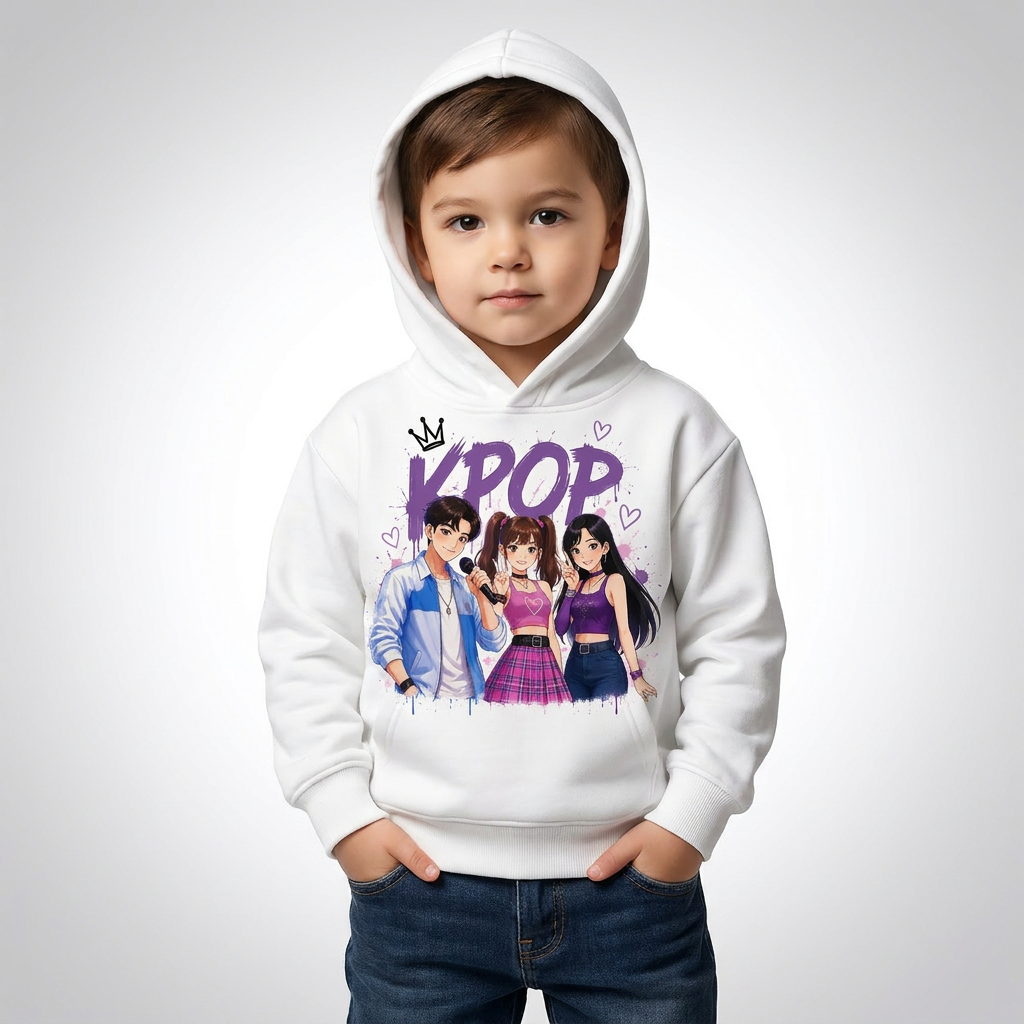Felpa collezione musica KPop per età da 3 a 14 anni