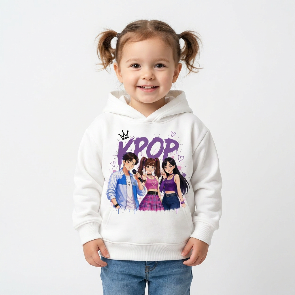 Felpa collezione musica KPop per età da 3 a 14 anni