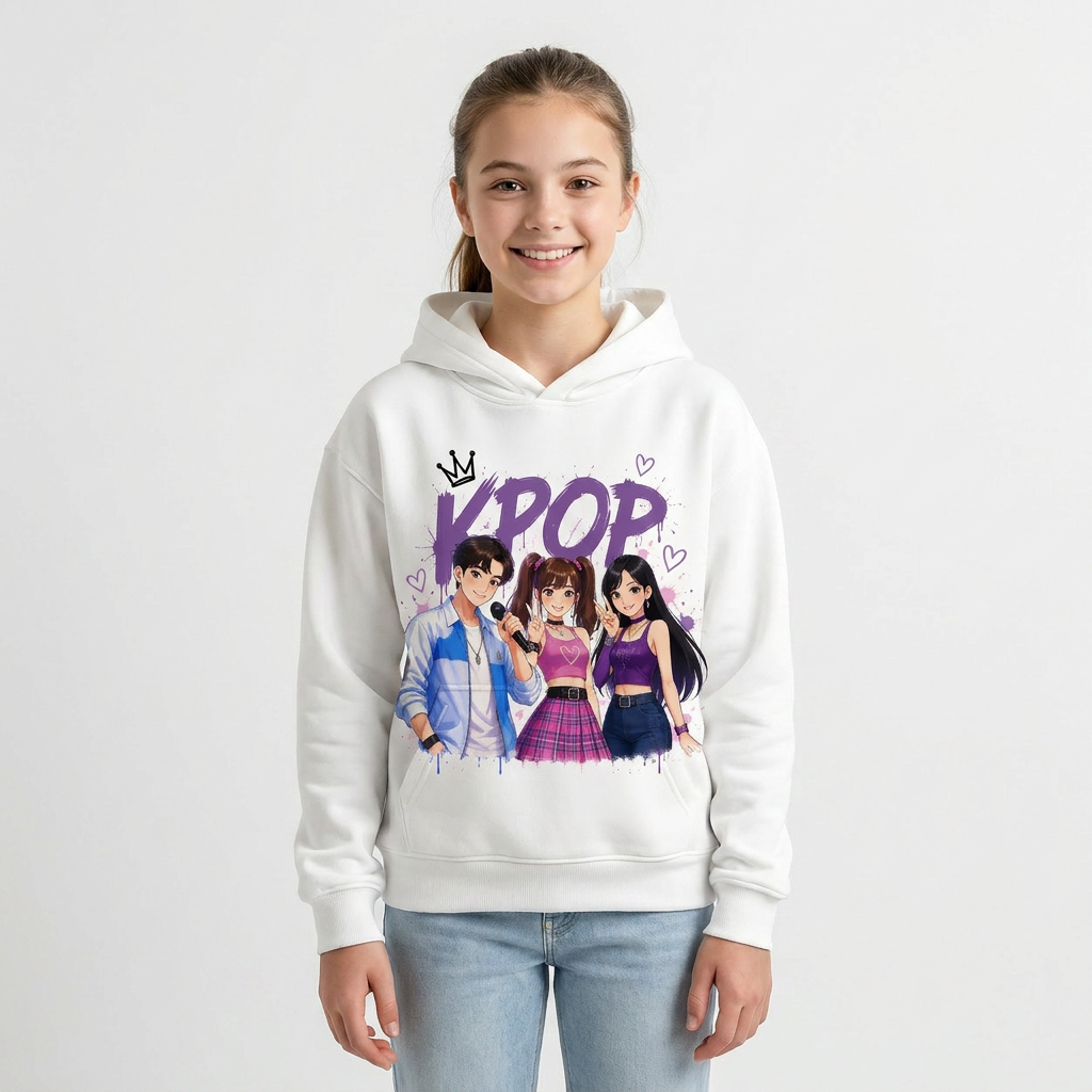 Felpa collezione musica KPop per età da 3 a 14 anni