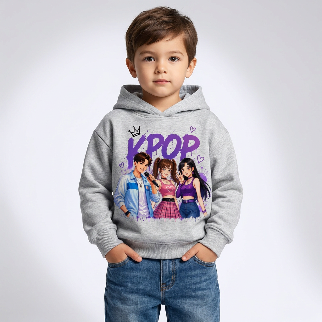 Felpa collezione musica KPop per età da 3 a 14 anni
