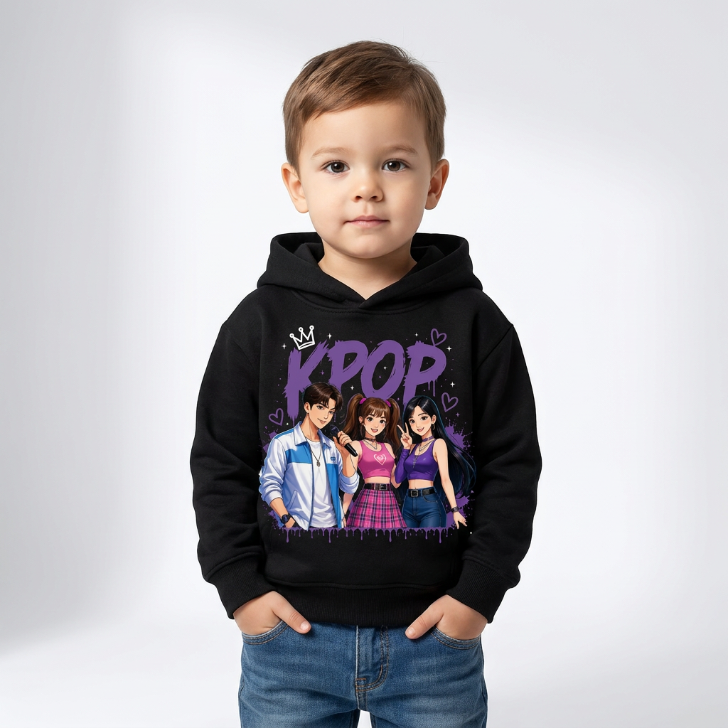 Felpa collezione musica KPop per età da 3 a 14 anni