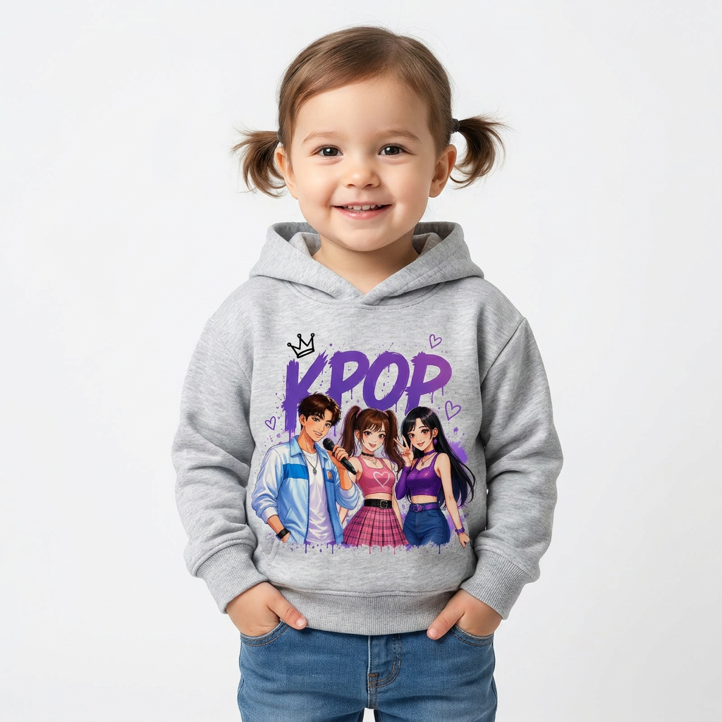 Felpa collezione musica KPop per età da 3 a 14 anni