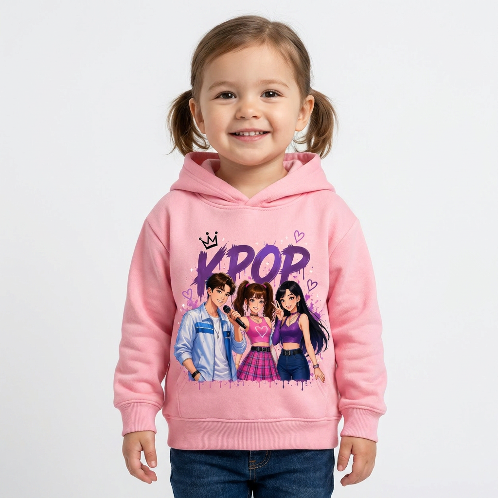 Felpa collezione musica KPop per età da 3 a 14 anni