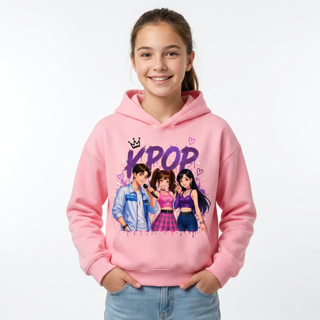 Felpa collezione musica KPop per età da 3 a 14 anni