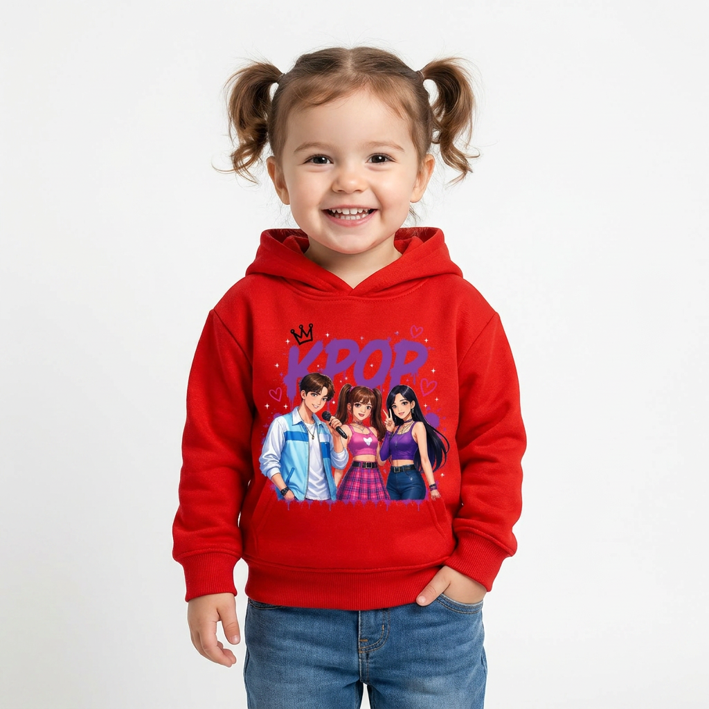 Felpa collezione musica KPop per età da 3 a 14 anni