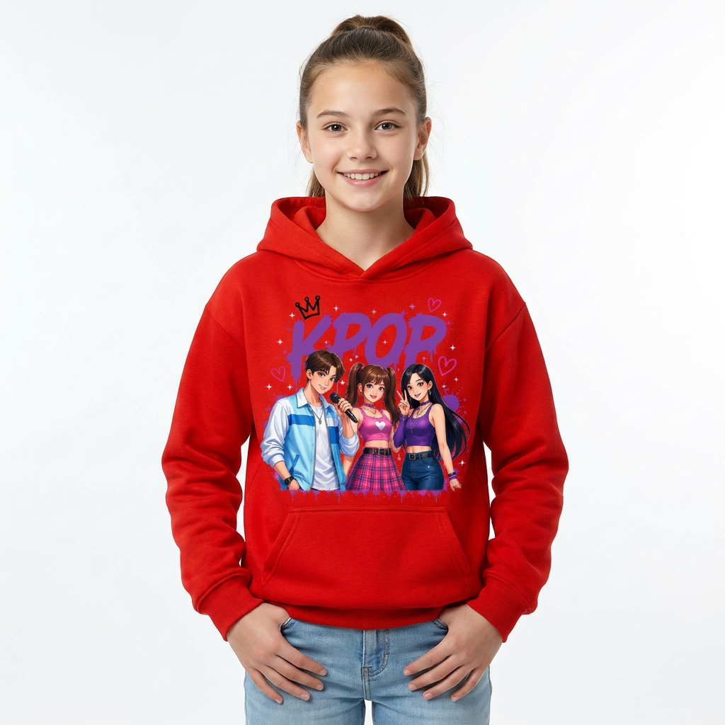 Felpa collezione musica KPop per età da 3 a 14 anni