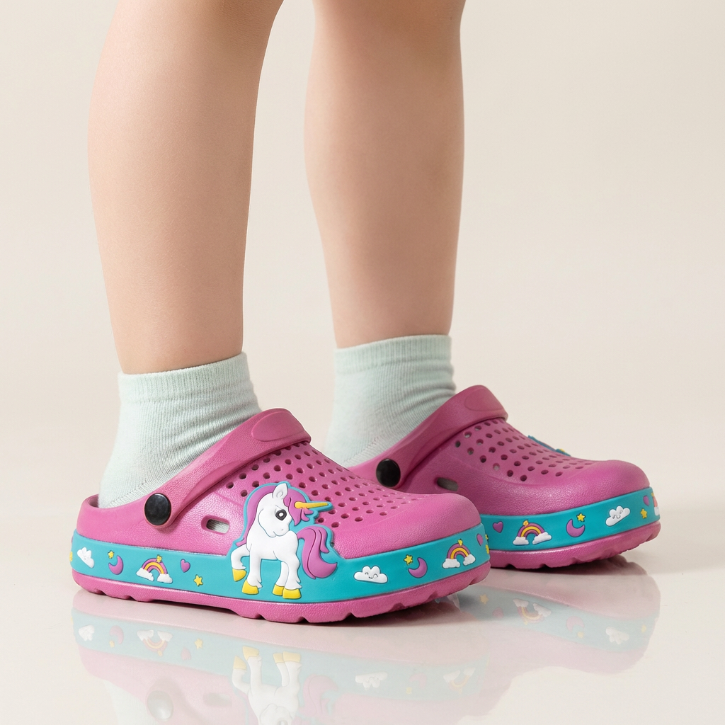 Unicorn Rubber Jelly Clogs – Ages 2–12
