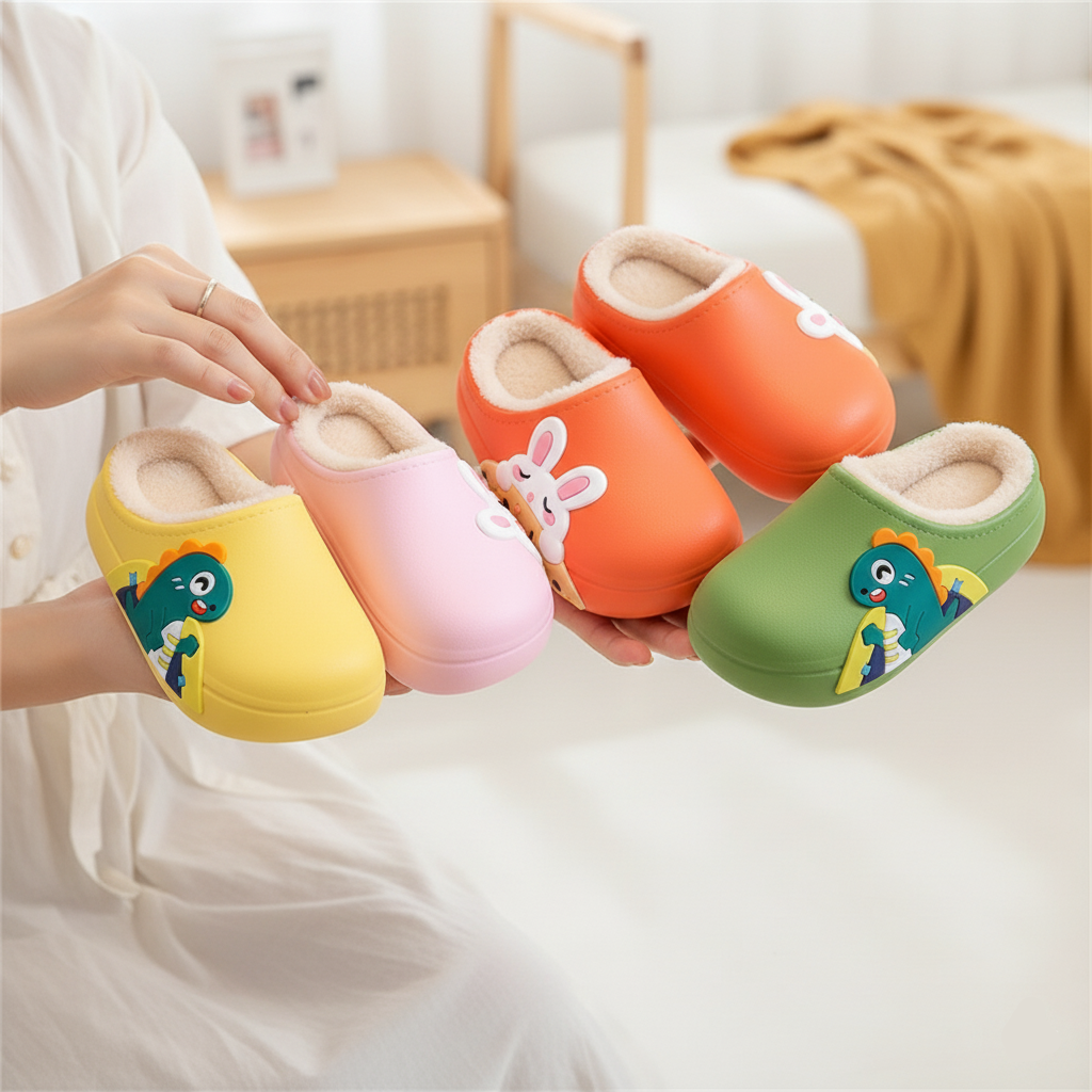 Plush Waterproof Slippers – Ages 2 to Adults