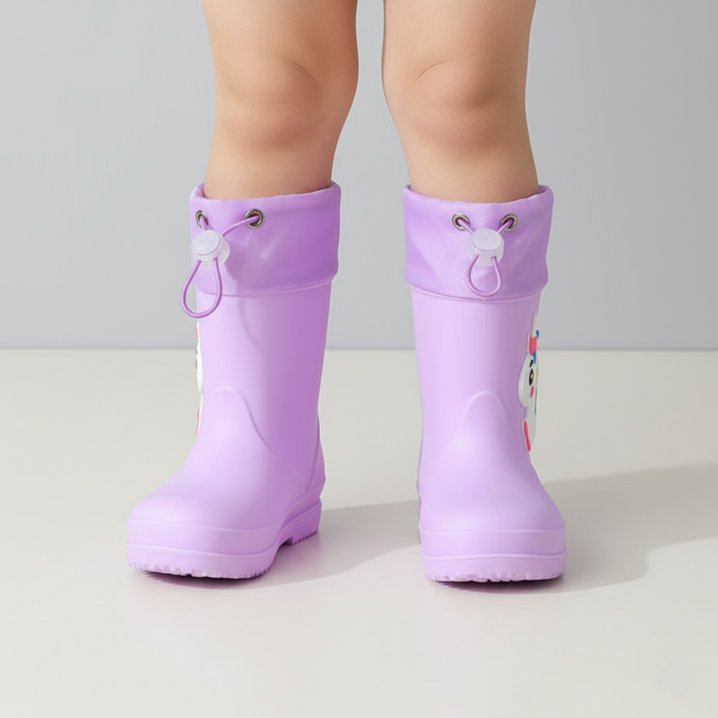 Bottes de pluie imperméables et antidérapantes licorne pour enfants de 0 à 3 ans