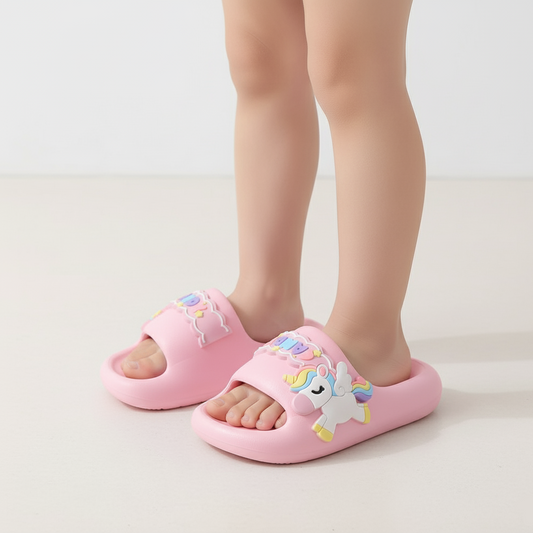 Pantofole unicorno arcobaleno in EVA ultra morbida, età 0-3 anni