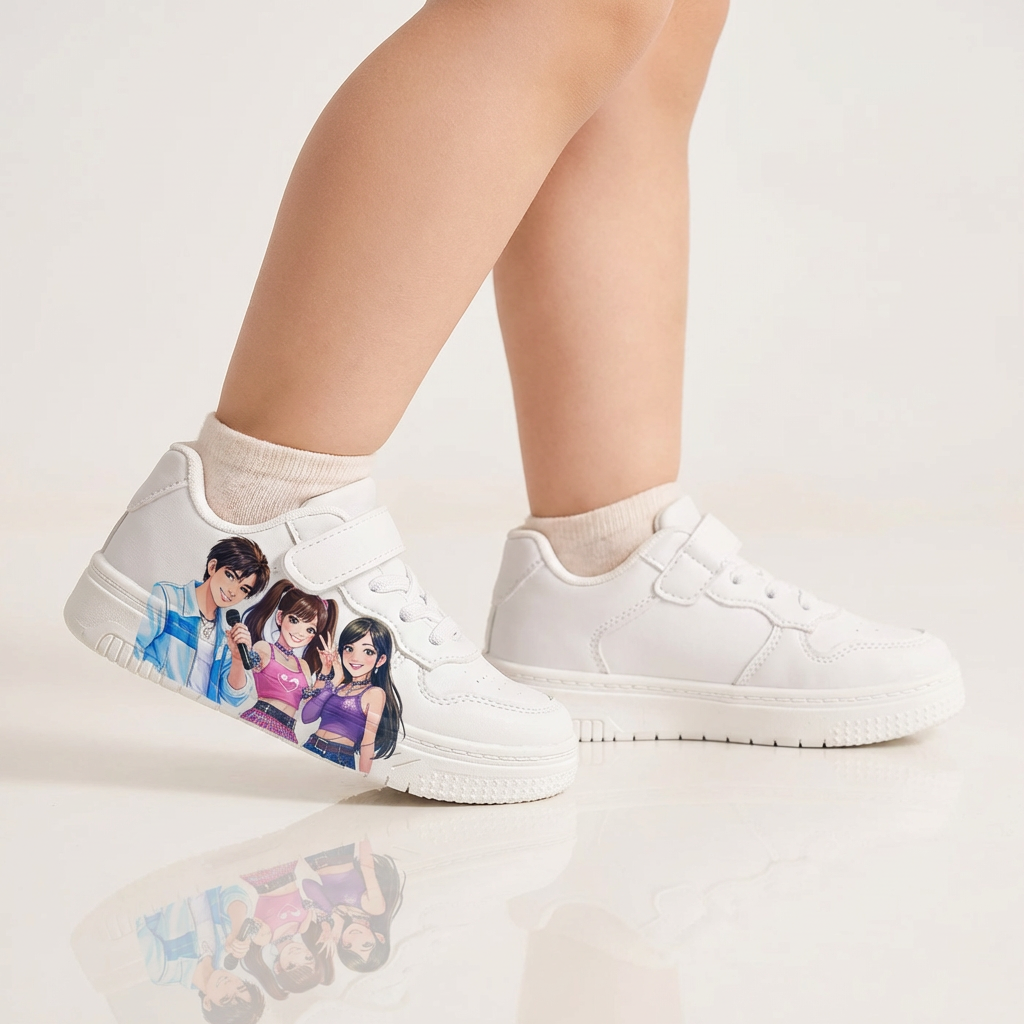 Bijele dječje tenisice – KPop glazbeni stil (2–12 godina)