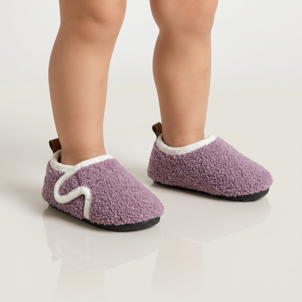Cozy Plush Indoor Shoes – Anti-Slip (Ages 3–11)