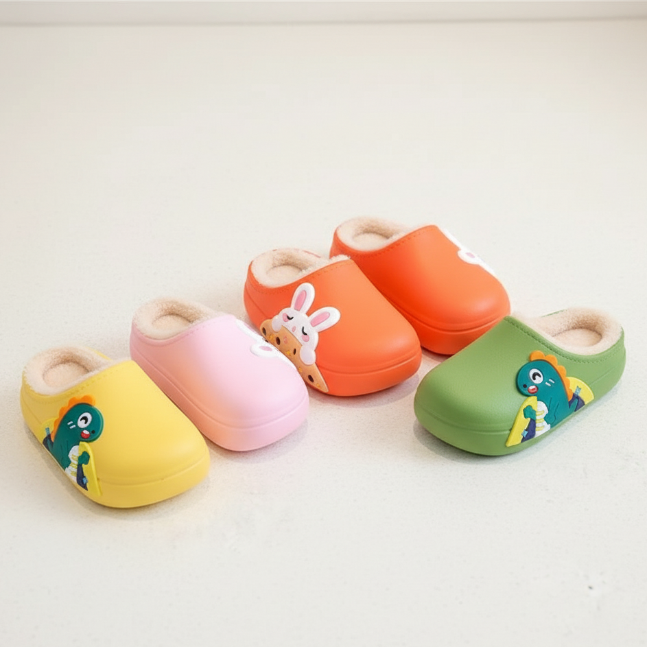 Plush Waterproof Slippers – Ages 2 to Adults
