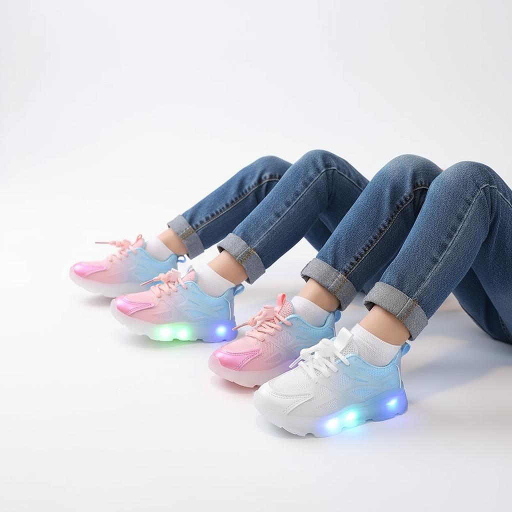 Rainbow LED Sneakers – Ages 2–12