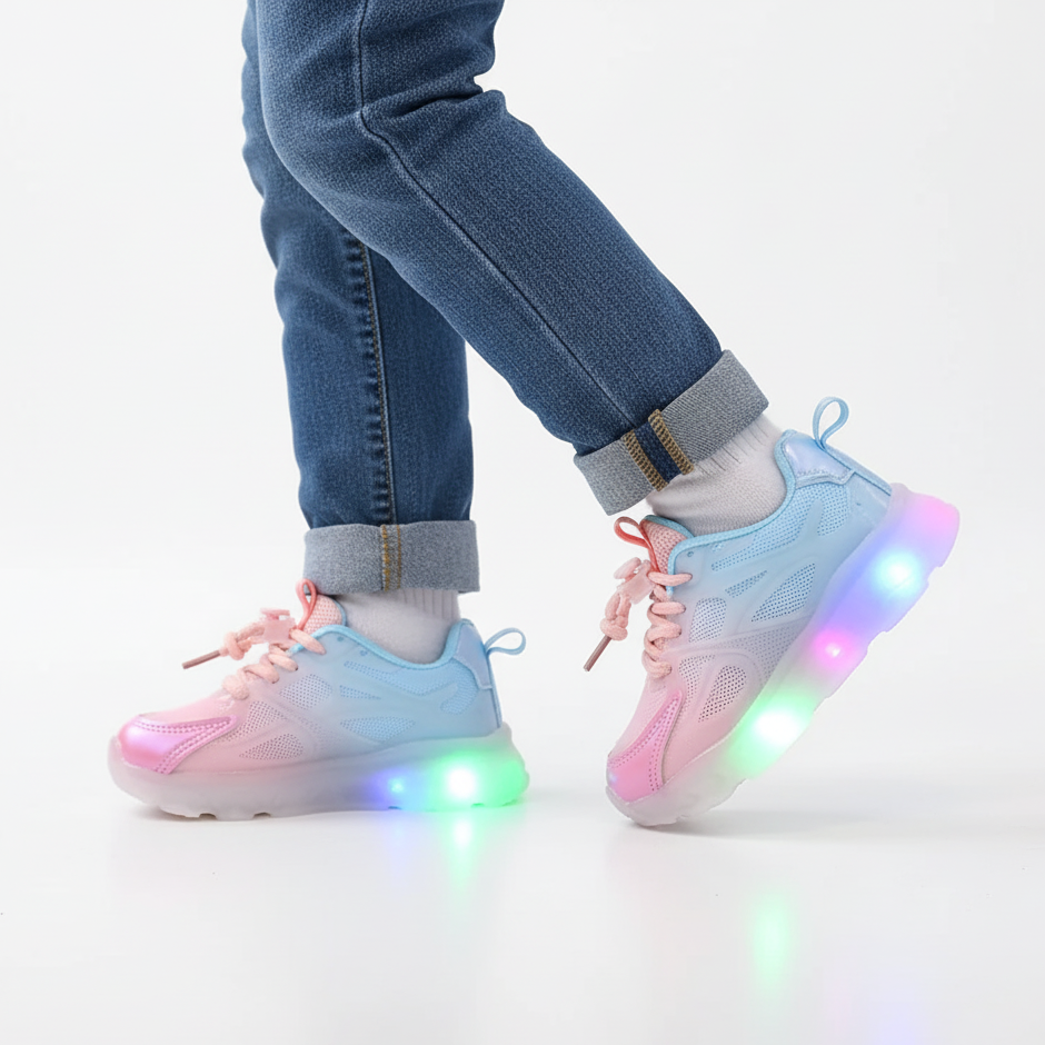 Rainbow LED Sneakers – Ages 2–12
