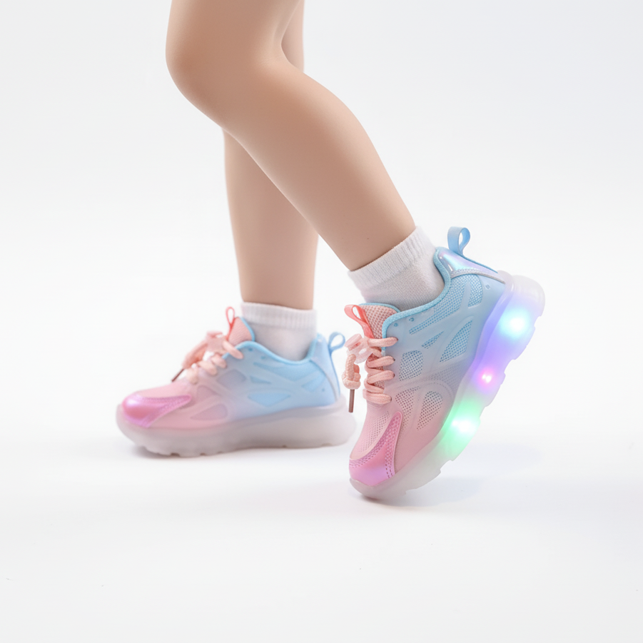 Rainbow LED Sneakers – Ages 2–12