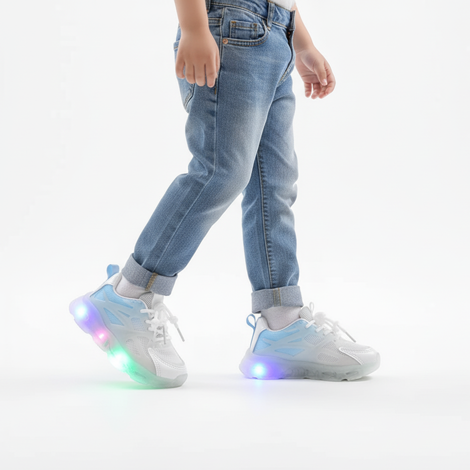 Rainbow LED Sneakers – Ages 2–12