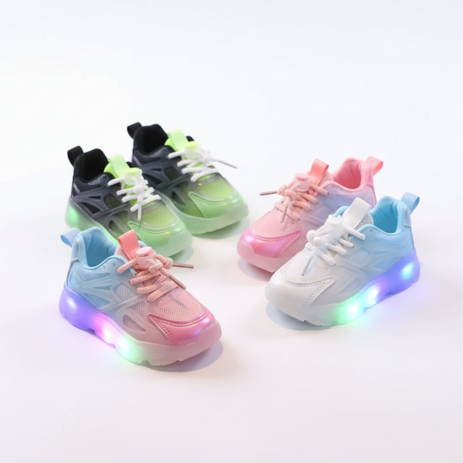 Rainbow LED Sneakers – Ages 2–12