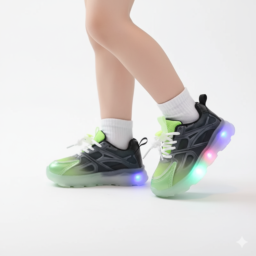 Rainbow LED Sneakers – Ages 2–12