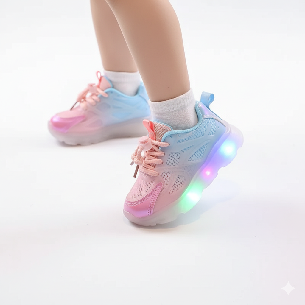 Rainbow LED Sneakers – Ages 2–12