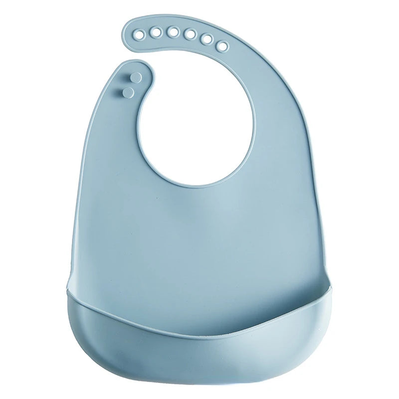 Bavaglino in silicone per neonati con tasca multivariante