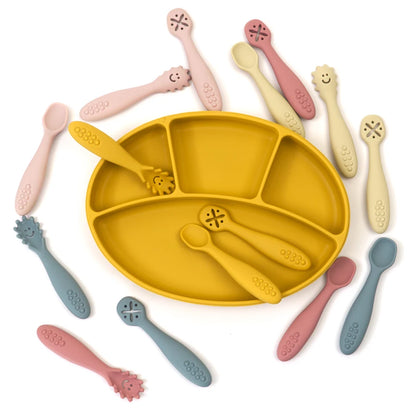 Set of 3 Silicone Learning Spoons for Children Multivariant