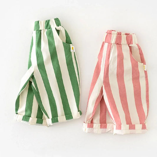 Kids Loose Striped Pants – Soft Casual Trousers