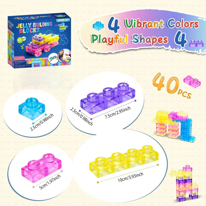 40-Piece Squishy Sensory Block Set – Toddlers