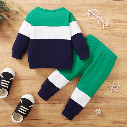 Set tuta in cotone 2 pezzi felpa e pantaloni per bambini Happy Everyday