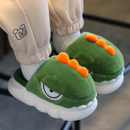 Pantuflas cálidas de dinosaurios para niños