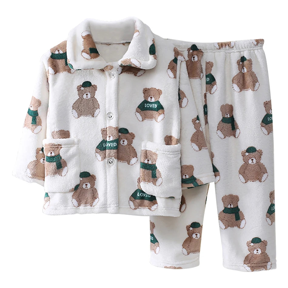 Pijama infantil de forro polar coral – Edades de 3 a 10 años