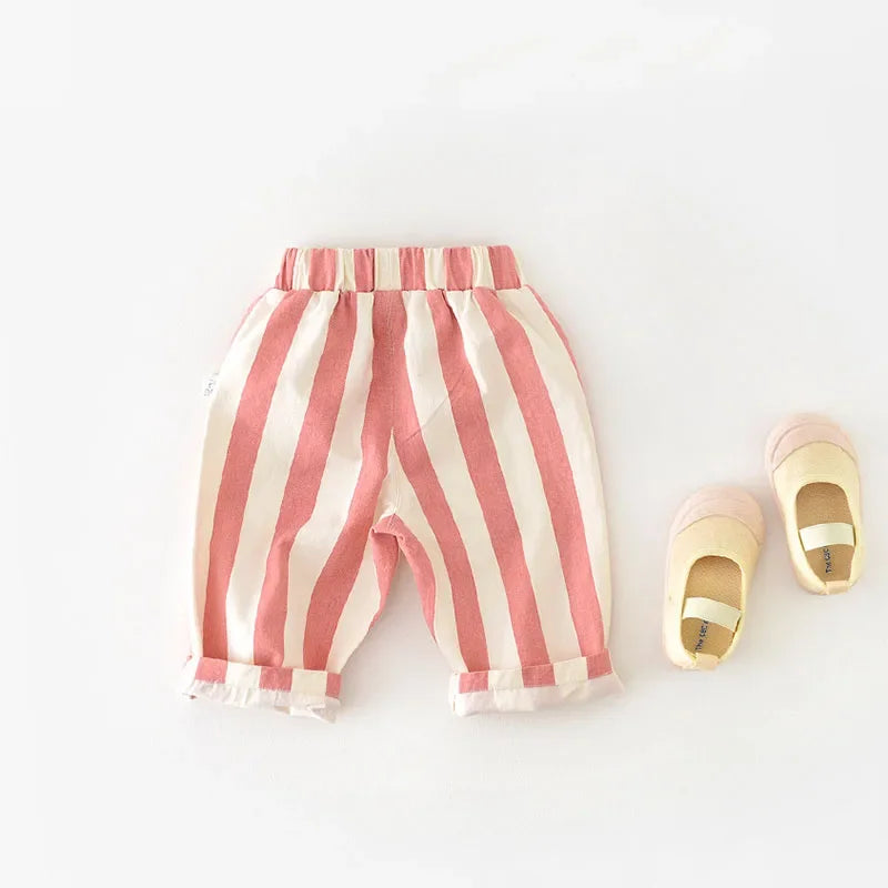 Kids Loose Striped Pants – Soft Casual Trousers