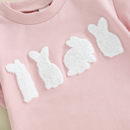 Felpa tutina intera baby Coniglietti con Fascia
 Felpa con chiusura a pagliaccetto con coniglietti ricamati e fascia per capelli