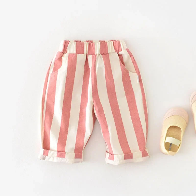 Kids Loose Striped Pants – Soft Casual Trousers