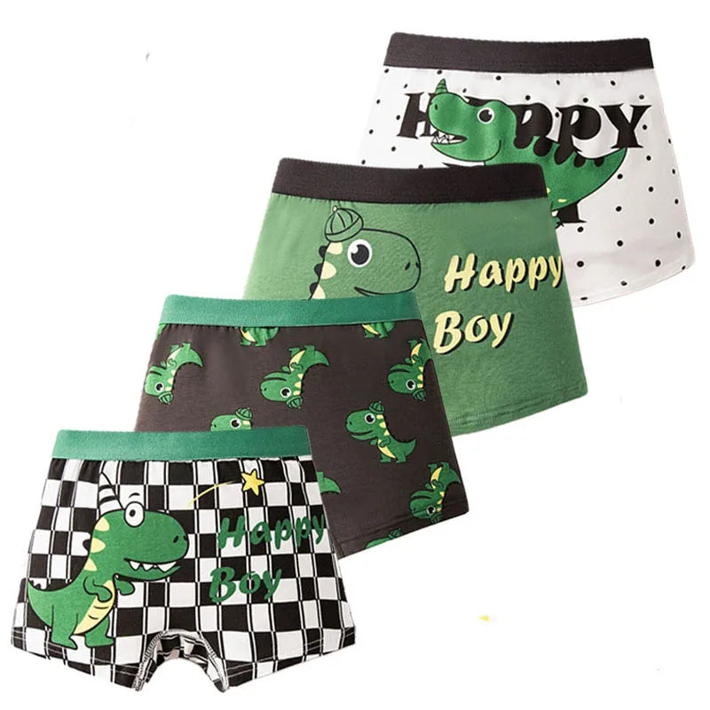Baumwoll-Boxershorts für Jungen, 4er-Pack – Alter 3–14