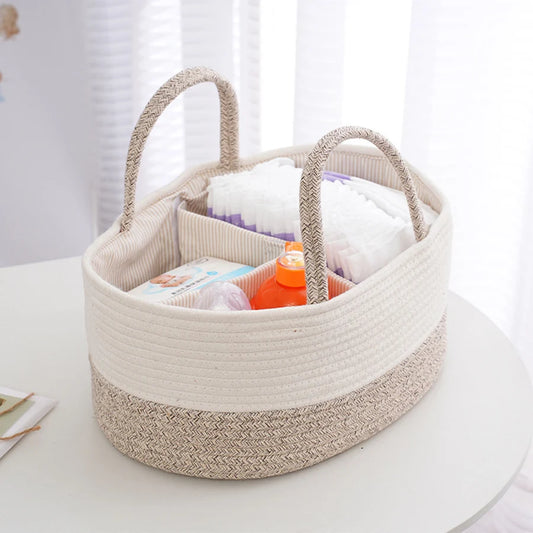 Multipurpose Nappy Basket with Compartments